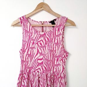 H&M sleeveless pink & white zebra print dress, medium